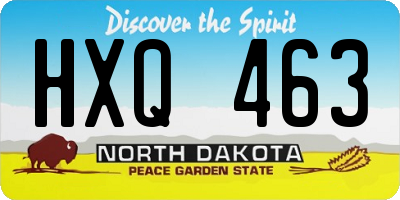 ND license plate HXQ463