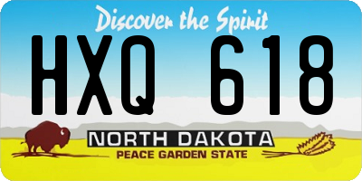 ND license plate HXQ618