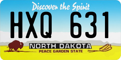 ND license plate HXQ631