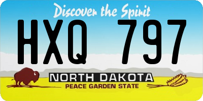ND license plate HXQ797