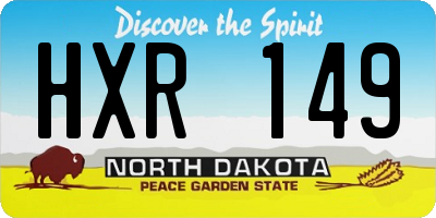 ND license plate HXR149