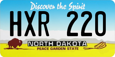 ND license plate HXR220