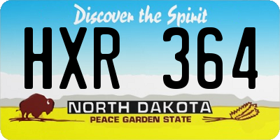 ND license plate HXR364