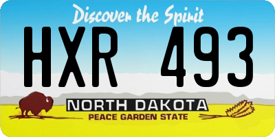 ND license plate HXR493