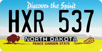 ND license plate HXR537
