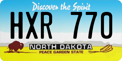 ND license plate HXR770