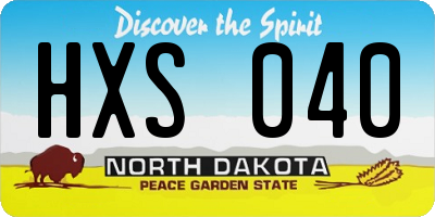 ND license plate HXS040