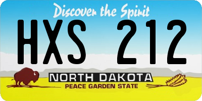 ND license plate HXS212
