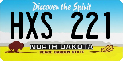 ND license plate HXS221
