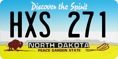ND license plate HXS271