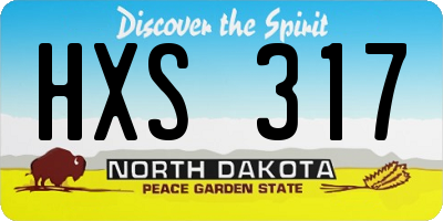 ND license plate HXS317