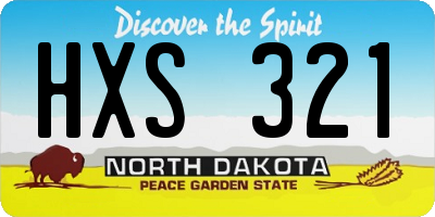 ND license plate HXS321