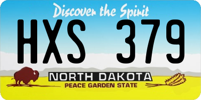 ND license plate HXS379