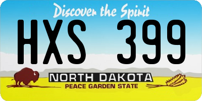 ND license plate HXS399