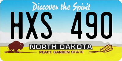 ND license plate HXS490