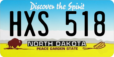 ND license plate HXS518