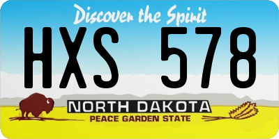 ND license plate HXS578