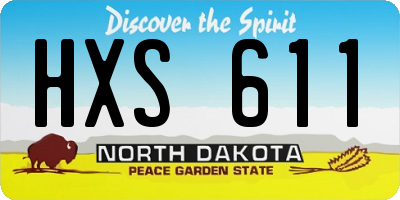 ND license plate HXS611