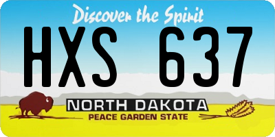ND license plate HXS637