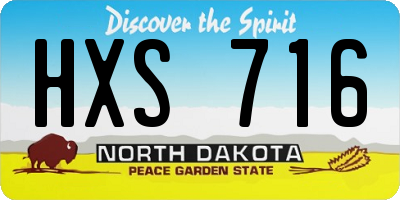 ND license plate HXS716