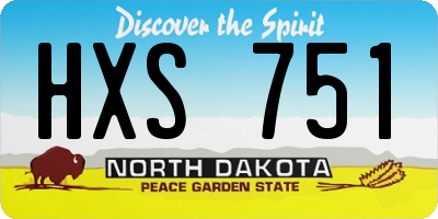 ND license plate HXS751