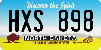 ND license plate HXS898