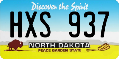 ND license plate HXS937