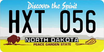 ND license plate HXT056