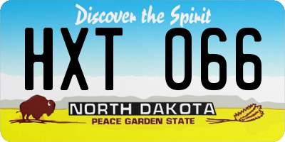 ND license plate HXT066