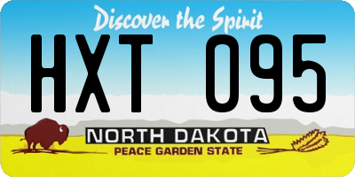 ND license plate HXT095