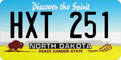 ND license plate HXT251