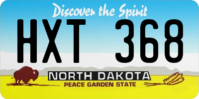 ND license plate HXT368