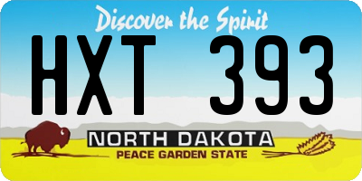 ND license plate HXT393