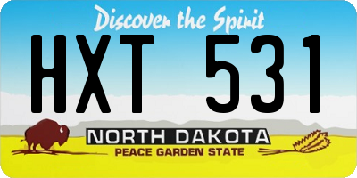 ND license plate HXT531