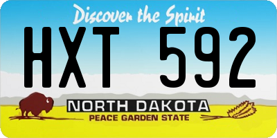 ND license plate HXT592