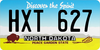 ND license plate HXT627