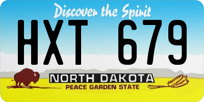 ND license plate HXT679