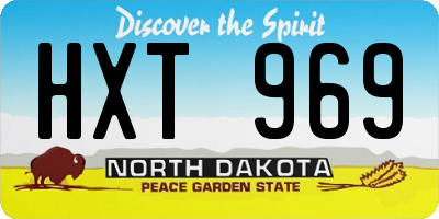 ND license plate HXT969
