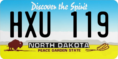 ND license plate HXU119