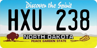 ND license plate HXU238