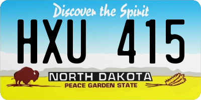 ND license plate HXU415