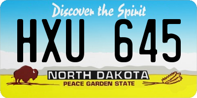 ND license plate HXU645