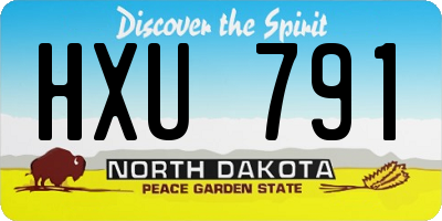 ND license plate HXU791