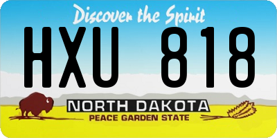 ND license plate HXU818