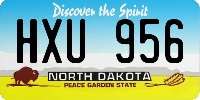 ND license plate HXU956