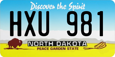 ND license plate HXU981