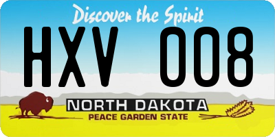ND license plate HXV008