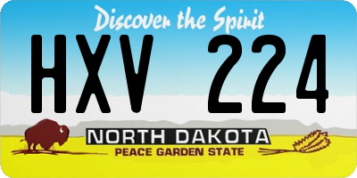 ND license plate HXV224