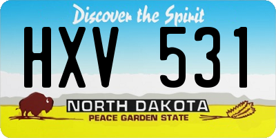ND license plate HXV531