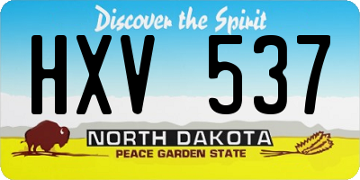 ND license plate HXV537